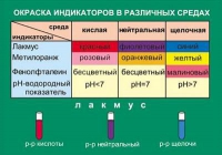 Таблица Окраска индикаторов в различных средах (винил) - «globural.ru» - Санкт-Петербург