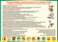 Таблица Общие правила безопасности на уроках труда 1000*1400 винил	  - «globural.ru» - Санкт-Петербург