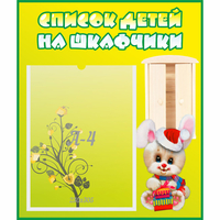 Стенд "Список детей на шкафчики" №11 - «globural.ru» - Санкт-Петербург