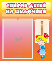 Стенд "Список детей на шкафчики" №6 - «globural.ru» - Санкт-Петербург