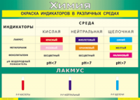 Таблица Окраска индикаторов в различных средах 1000*1400 винил - «globural.ru» - Санкт-Петербург