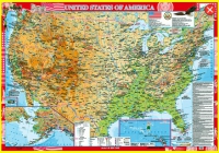 Настенная карта Соединенных Штатов Америки на английском языке (учебная) - «globural.ru» - Санкт-Петербург