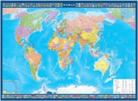 Настенная политическая карта мира с флагами на английском языке - «globural.ru» - Санкт-Петербург