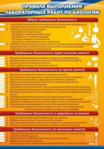 Стенд "Правила выполнения лабораторных работ по биологии" (вариант 2) - «globural.ru» - Санкт-Петербург