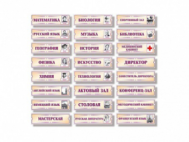 Набор табличек на школьные кабинеты - «globural.ru» - Санкт-Петербург